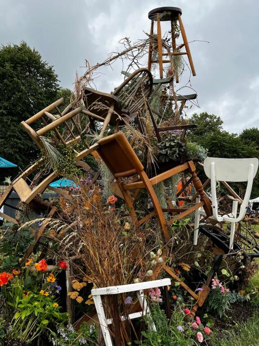 Chair sculpture at RHS Hampton Court Flower Show