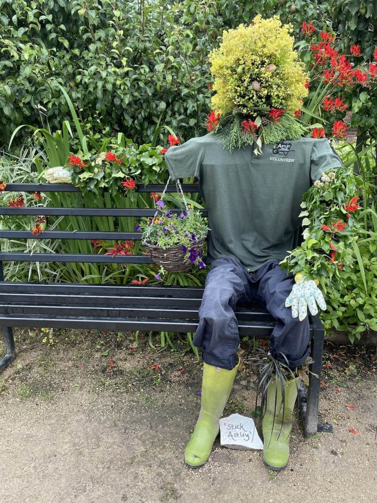 Scarecrow on a bench