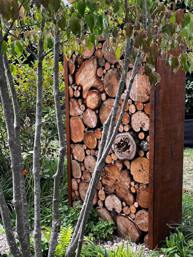 Wood stack art, Tatton Park Flower Show